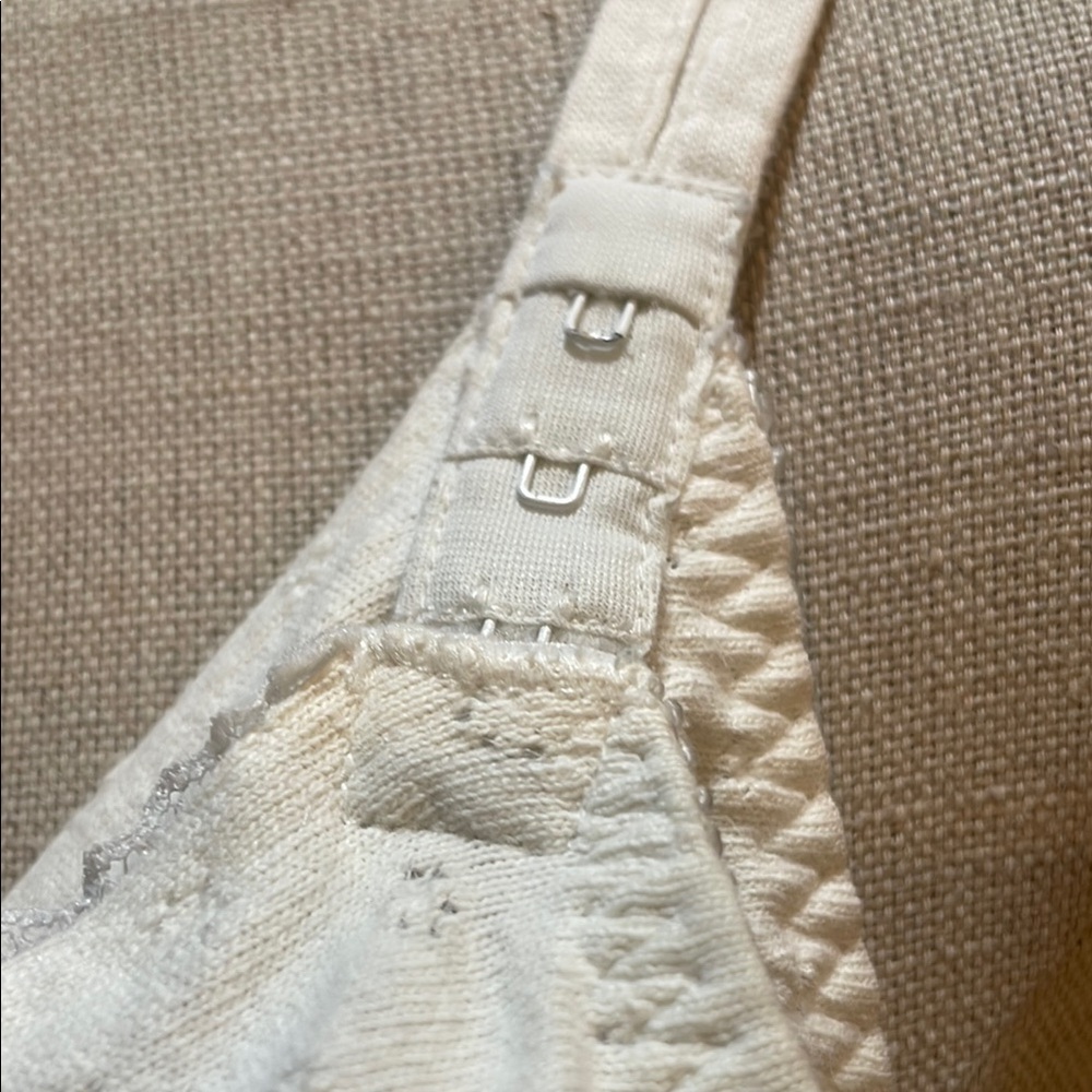 Vintage Love Pats White nursing bra cotton adjust easy open breast-feeding 36D - Picture 4 of 12